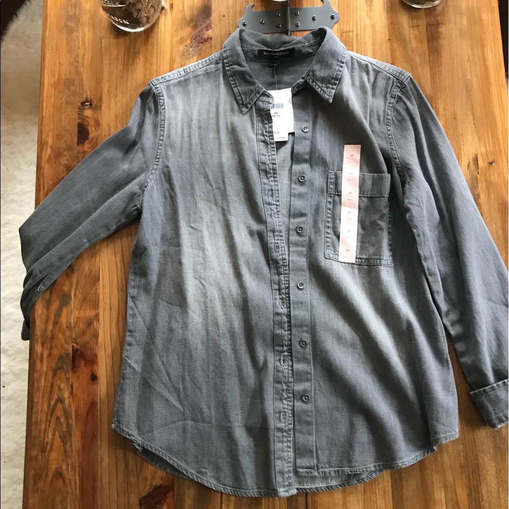 ❤️Banana Republic dark gray Denim Shirt MP fits AS